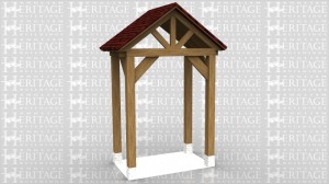 This is a porch with a feature gable at the front. The sides of this porch are completely open.