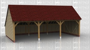 A three bay open oak frame garage