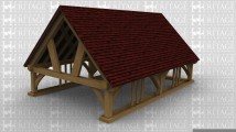 A 2 bay oak framed boat house.
